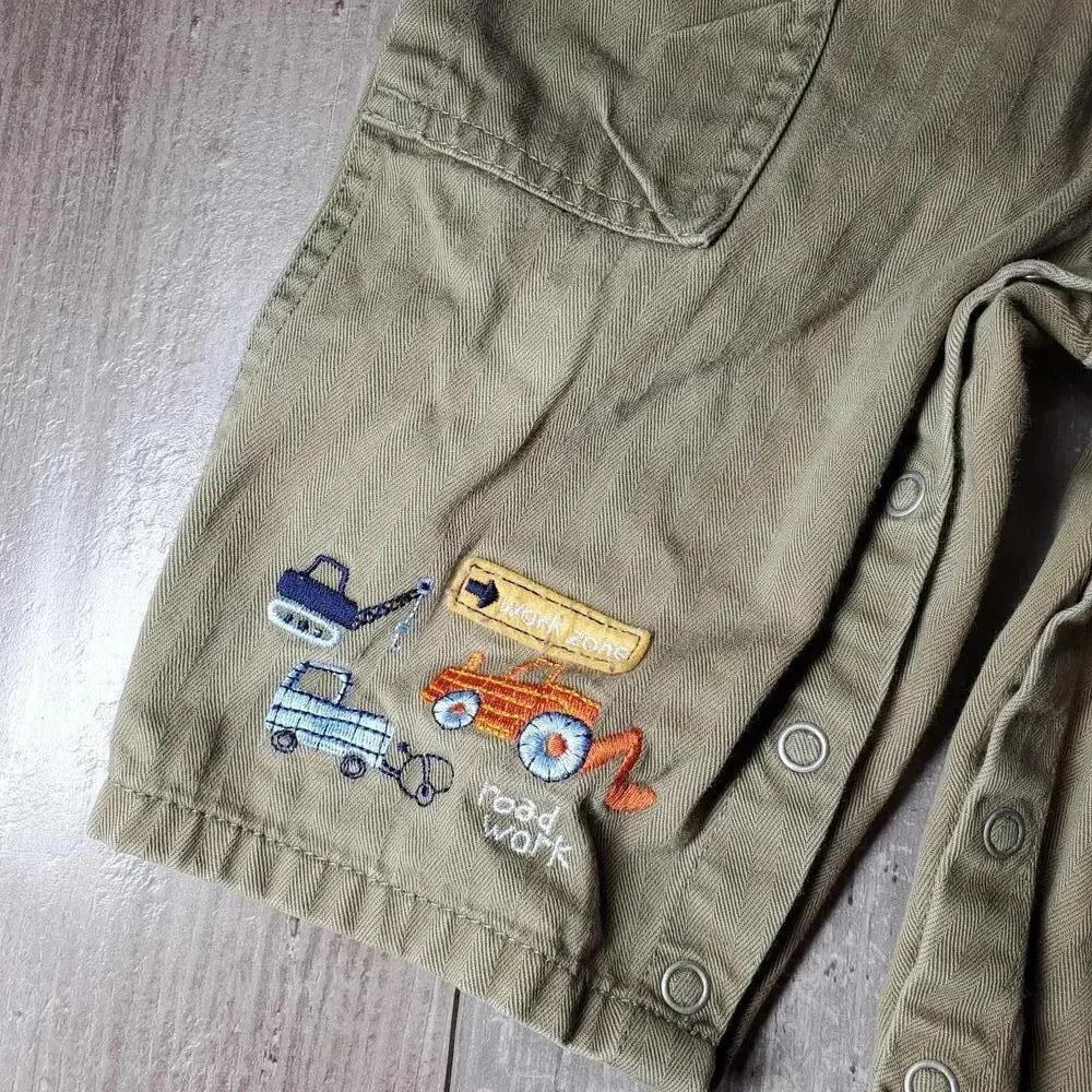 Carter's Baby Boy Embroidered Overalls Size 12m NWOT